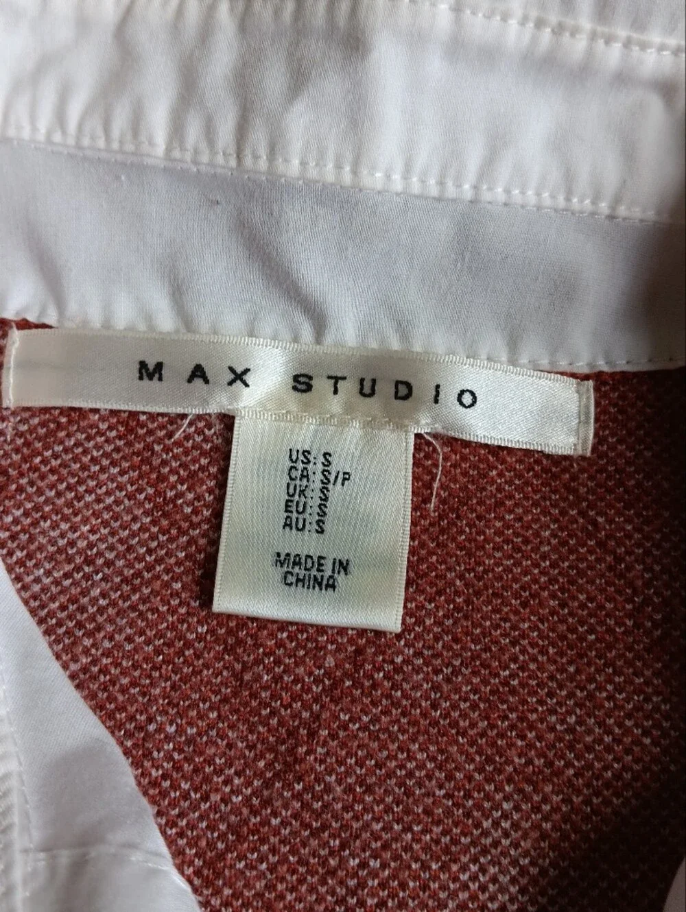 Classic Orange Argyle V-Neck Sweater Vest, Max Studio Womens Small, Academia - Picture 6 of 7